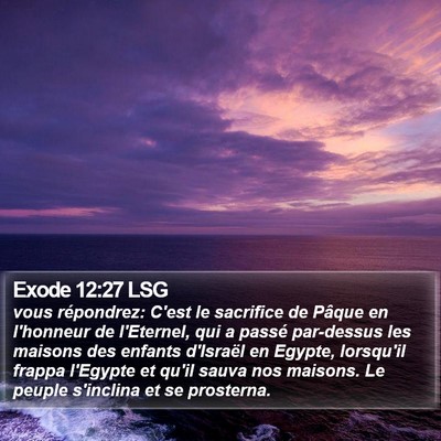 Exode 12:27 LSG Bible Verse Image