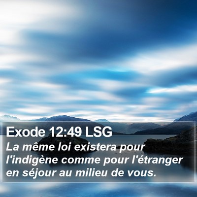 Exode 12:49 LSG Bible Verse Image