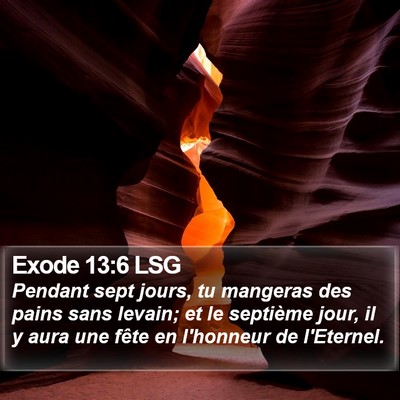 Exode 13:6 LSG Bible Verse Image