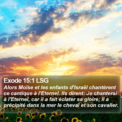 Exode 15:1 LSG Bible Verse Image