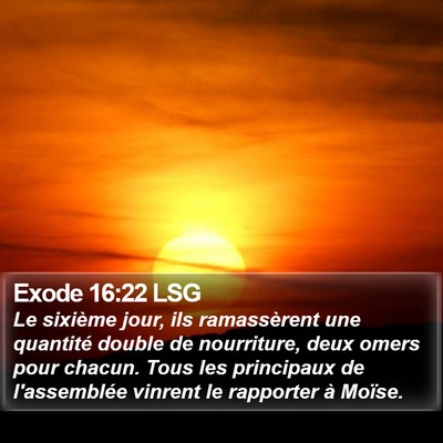 Exode 16:22 LSG Bible Verse Image