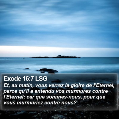 Exode 16:7 LSG Bible Verse Image