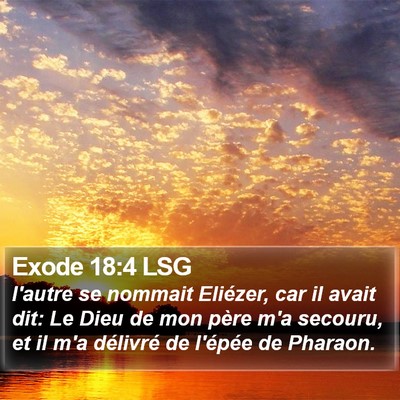 Exode 18:4 LSG Bible Verse Image