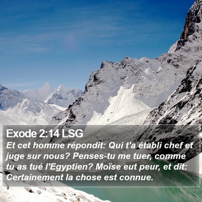 Exode 2:14 LSG Bible Verse Image