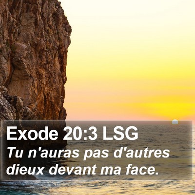 Exode 20:3 LSG Bible Verse Image