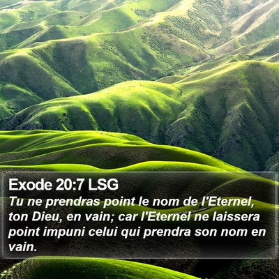 Exode 20:7 LSG Bible Verse Image