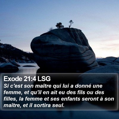 Exode 21:4 LSG Bible Verse Image