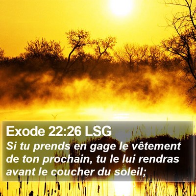 Exode 22:26 LSG Bible Verse Image