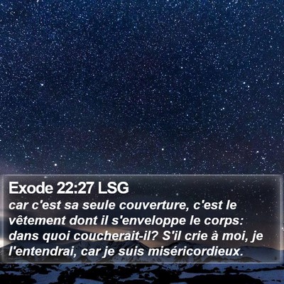 Exode 22:27 LSG Bible Verse Image