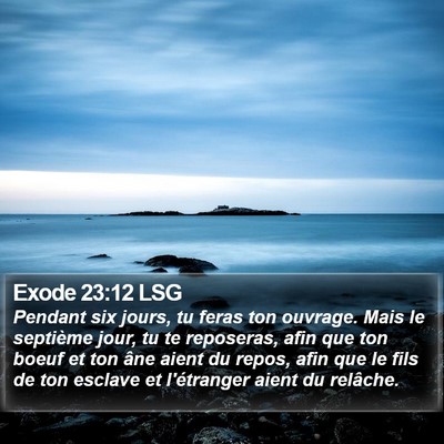 Exode 23:12 LSG Bible Verse Image