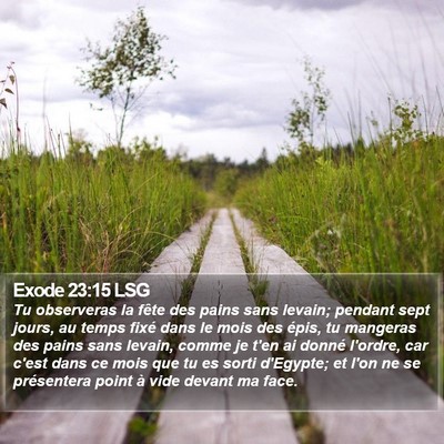 Exode 23:15 LSG Bible Verse Image