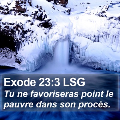Exode 23:3 LSG Bible Verse Image