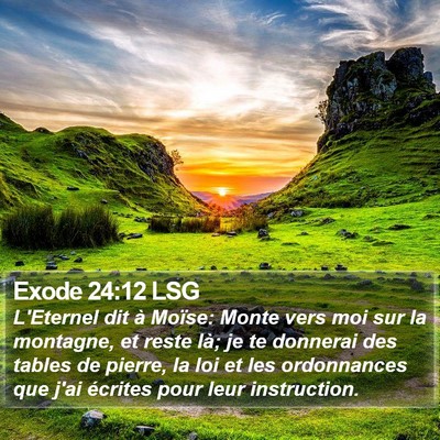 Exode 24:12 LSG Bible Verse Image
