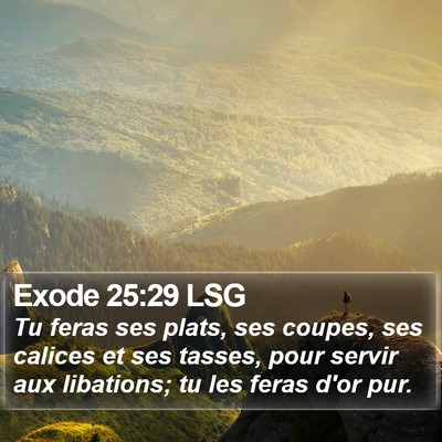 Exode 25:29 LSG Bible Verse Image