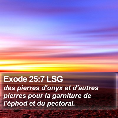 Exode 25:7 LSG Bible Verse Image