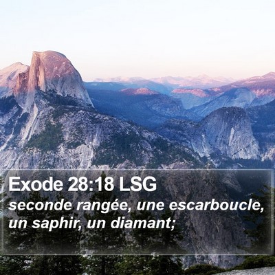 Exode 28:18 LSG Bible Verse Image