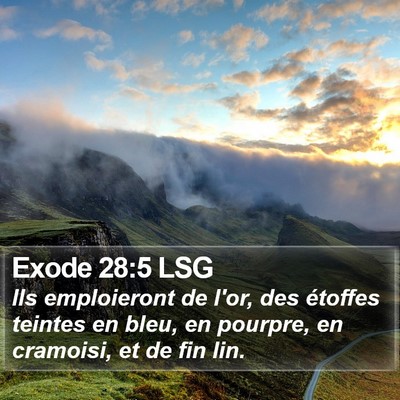 Exode 28:5 LSG Bible Verse Image