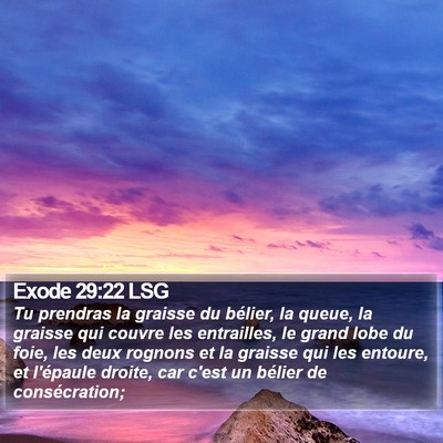 Exode 29:22 LSG Bible Verse Image