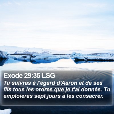 Exode 29:35 LSG Bible Verse Image