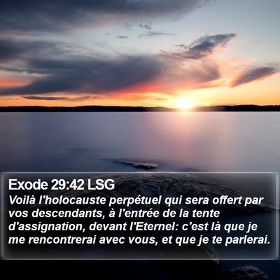 Exode 29:42 LSG Bible Verse Image
