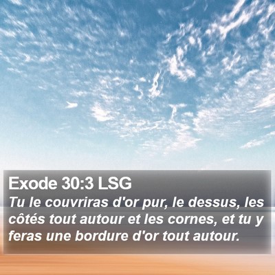 Exode 30:3 LSG Bible Verse Image