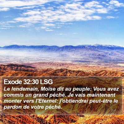 Exode 32:30 LSG Bible Verse Image