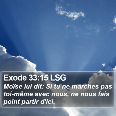 Exode 33:15 LSG Bible Verse Image