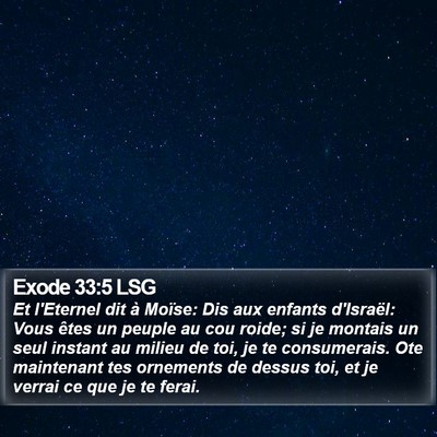 Exode 33:5 LSG Bible Verse Image