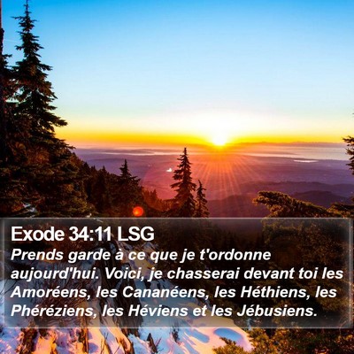 Exode 34:11 LSG Bible Verse Image