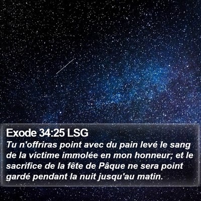 Exode 34:25 LSG Bible Verse Image