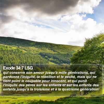 Exode 34:7 LSG Bible Verse Image