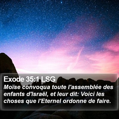 Exode 35:1 LSG Bible Verse Image