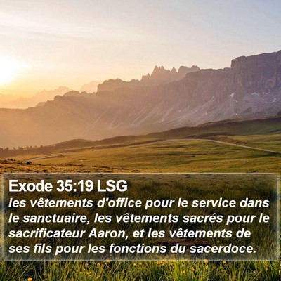 Exode 35:19 LSG Bible Verse Image