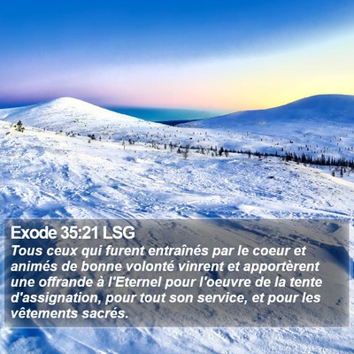 Exode 35:21 LSG Bible Verse Image