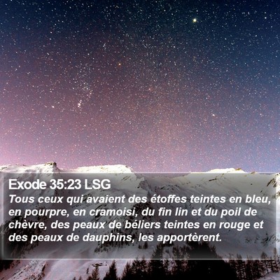 Exode 35:23 LSG Bible Verse Image