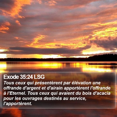 Exode 35:24 LSG Bible Verse Image