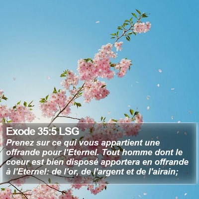 Exode 35:5 LSG Bible Verse Image