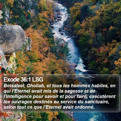 Exode 36:1 LSG Bible Verse Image
