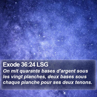 Exode 36:24 LSG Bible Verse Image