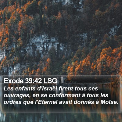 Exode 39:42 LSG Bible Verse Image