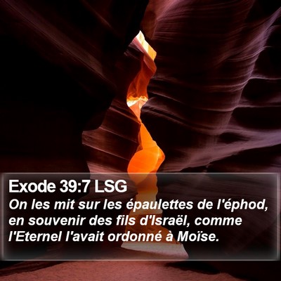 Exode 39:7 LSG Bible Verse Image