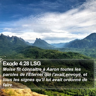 Exode 4:28 LSG Bible Verse Image