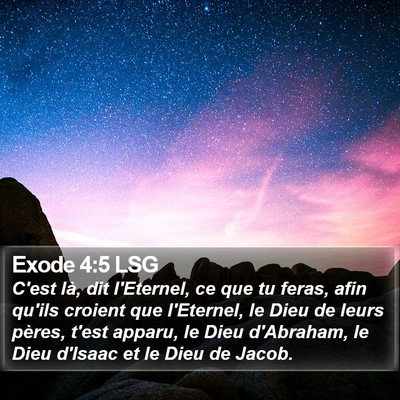 Exode 4:5 LSG Bible Verse Image