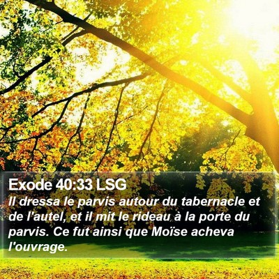 Exode 40:33 LSG Bible Verse Image
