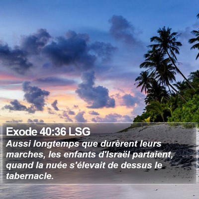 Exode 40:36 LSG Bible Verse Image
