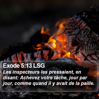 Exode 5:13 LSG Bible Verse Image