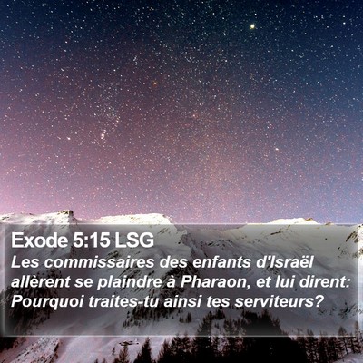 Exode 5:15 LSG Bible Verse Image