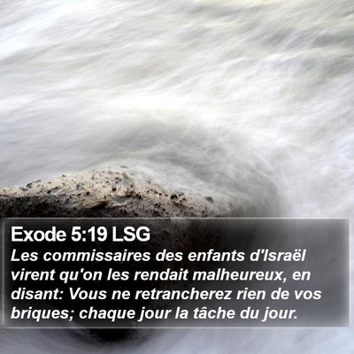 Exode 5:19 LSG Bible Verse Image