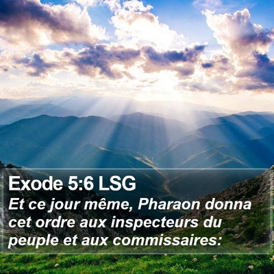 Exode 5:6 LSG Bible Verse Image