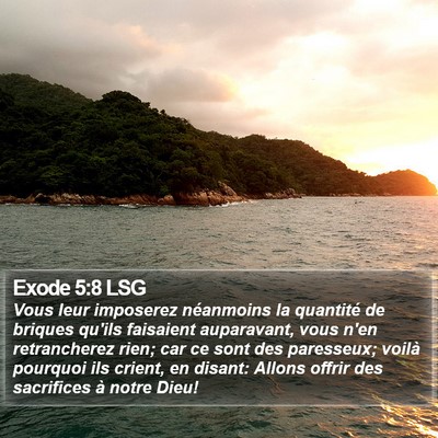 Exode 5:8 LSG Bible Verse Image